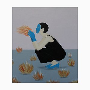 Natia Sapanadze, Your Own Flame, 2022, óleo sobre lienzo