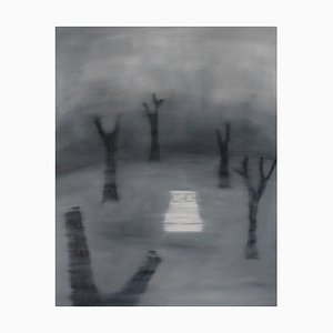 Natia Sapanadze, Melancholy Trees, 2022, óleo sobre lienzo