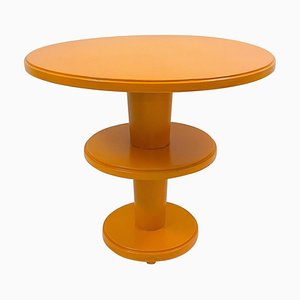 Orange Lacquered Wood Side Table, Czech