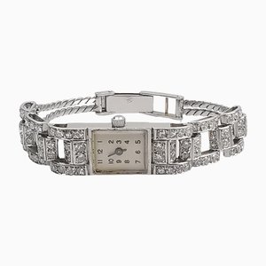 Bracelet Watch in 18K White Gold with Diamonds