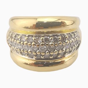 Bandeau Ring in 18K Gold with Diamonds