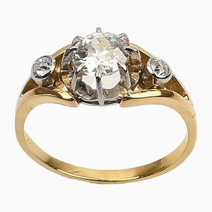 Ring in 18K Gold and Platinum with Diamonds