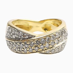 Ring aus 18 Karat Gelbgold und 9 Karat Diamant