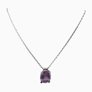 18K White Gold Pendant with Amethyst