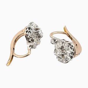 Earrings in 18K Rose Gold and Platinum with Diamonds, Set of 2