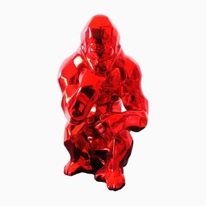 Richard Orlinski, Kong Thinker Spirit (Red Edition), 21st Century, Resin Sculpture