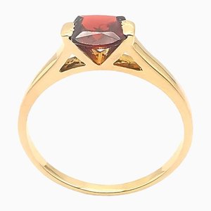 18 Karat Gelbgold Ring mit Granat