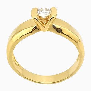 Solitär Ring aus 18 Karat Gelbgold mit Naturdiamant