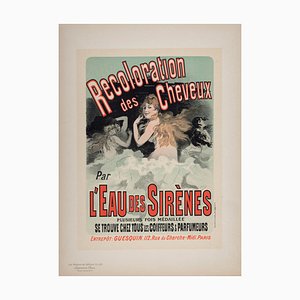 Jules Cheret, Meister des Plakats: Recoloration des Cheveux von L'Eau des Sirènes, 1899, Lithographie