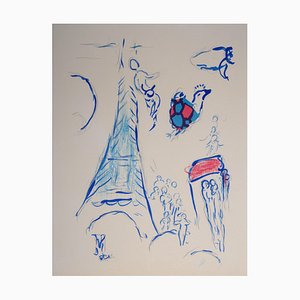 Marc Chagall, Esquisse pour l'Oiseau de Feu de Strawinsky, 1965, Lithographie