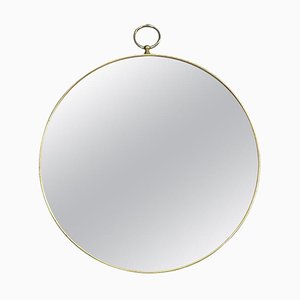 Mid-Century Italian Round Brass Mirror from Fornasetti, 1960s