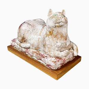 Italian Modern Terracotta Cat by M. Moretto, 1980s