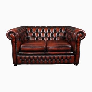 Vintage Calfskin Chesterfield Sofa