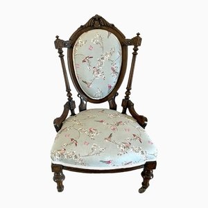 Antique Victorian Walnut Ladies Armchair