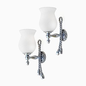 Rope & Tassel Wall Sconces from Maison Bagues, France, 1970s, Set of 2