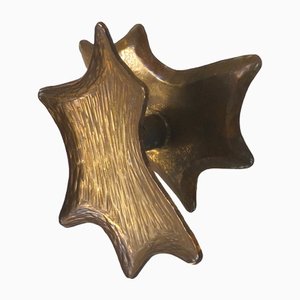 Doppelter brutalistischer Türgriff aus Bronze