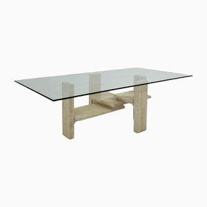 Travertine Coffee Table by Willy Ballez