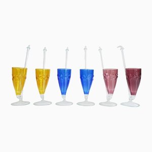 Glass Schnapps Pipes from Lauscha, Set of 6
