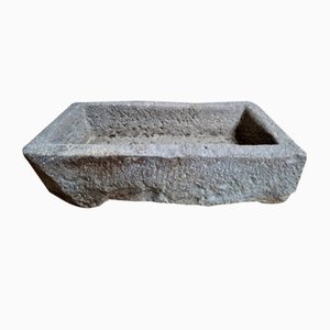 Antikes Waschbecken aus anthrazitfarbenem Stein