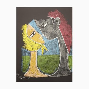 Jean Cocteau, Lovers, 1961, Original Lithograph