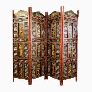 Indonesian Hand Carved Folding Screen