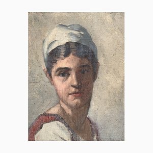 Gabrielle Guillot de Raffaillac, Retrato de hombre joven, siglo XX, óleo sobre lienzo