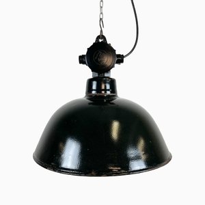 Lampe à Suspension d'Usine en Émail de LBD Veb Leuchtenbau Dresden, Allemagne de l'Est, 1950s