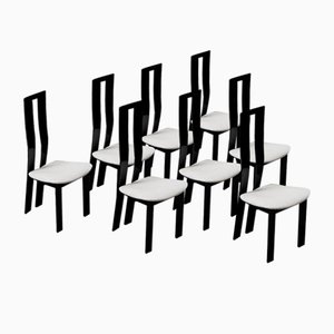 Vintage Modernate Black Chairs by Pietro Costantini Ello, 1970s, Set of 8