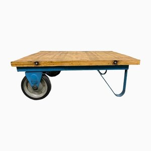 Industrial Blue Coffee Table Cart, 1960s
