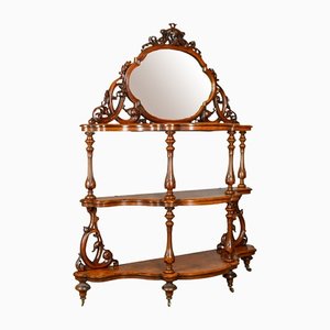 Miroir Antique en Loupe de Noyer de Robert Strahan & Co., 1840s