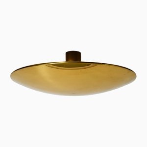 Large Brass Shell Model 55 Ceiling Lamp by Florian Schulz for Sela, 1970s
