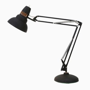 Lámpara de escritorio industrial negra, años 30