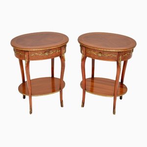 Antique French Ormolu Mounted Side Tables, Set of 2