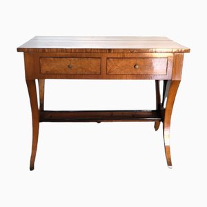 Table Console Biedermeier Antique avec Porte-Revues Intégré