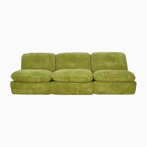 Modulares Mid-Century Sofa aus grünem Kord, 1970er, 3er Set