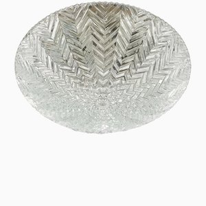 Vintage Glass Ceiling Light or Flush Mount from Limburg, Germany, 1970s