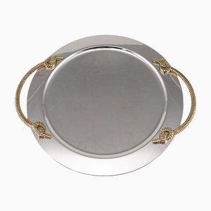 Mid 20th Century French Silver Plated Nautical Serving Tray