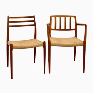 Vintage Model No. 66 & 78 Solid Teak Chairs by Niels O. Møller for J.L. Møllers Møbelfabrik, Set of 2