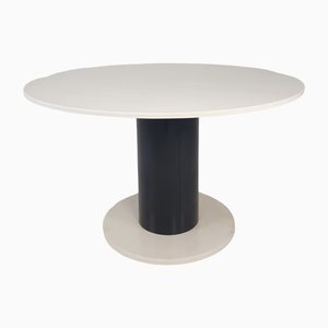 Mesa de comedor redonda de mármol al estilo de Ettore Sottsass, años 80