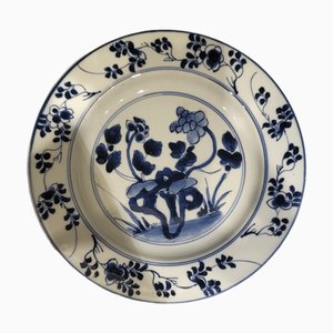 Plato King Dinasty chino de porcelana azul y blanca