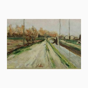 Fioravante Seibezzi, Landscape, Original Oil Painting, Mid-20th Century