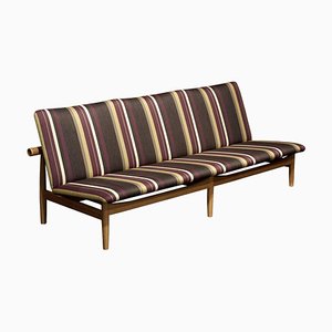 Japan Series Three-Seater Sofa in Wood and Special Kjellerup Fabric by Finn Juhl