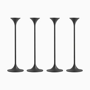 Jazz Kerzenhalter aus Stahl mit schwarzer Pulverbeschichtung von Max Brüel, 4er Set