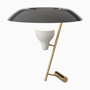 Modell 548 Lampe aus poliertem Messing mit grauem Diffusor von Gino Sarfatti für Astep