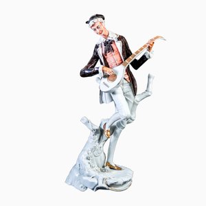Painted Ceramic Player figurine by Fornili Sparta Capodimonte, Italy, 1990s