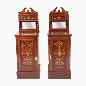 Commodes de Chevet Édouardiennes Antiques en Acajou, Set de 2