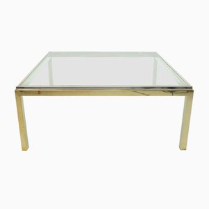 Hollywood Regency Two-Tone Coffee Table with Glass Plate