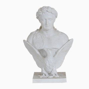 After Bertel Thorvaldsen, Busto de Napoleón Bonaparte, siglo XIX, porcelana biscuit