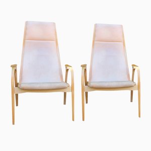 Leather Lamino Armchairs by Yngve Ekström for Swedese, Sweden, Set of 2
