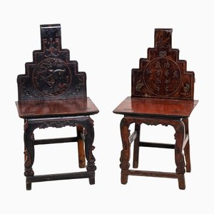 Chinesische Holzstühle, 2er Set